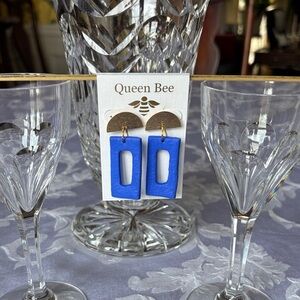 Queen Bee Blue Geometric Earrings